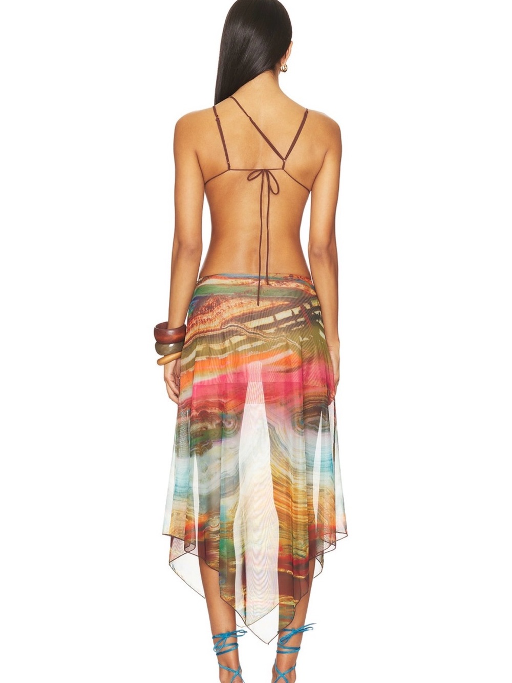 Jaded London Wooden Trim Mesh Dress in Multi Size XS - Picture 4 of 8